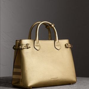 The Medium Banner in Leather and House Check